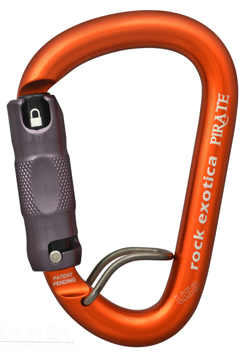 Rock Exotica Pirate WireEye Auto-Lock Carabiner - RescueGear.com
